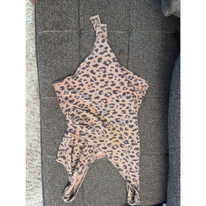 Women's Abercrombie & Fitch Leopard Print Bodysuit Size M Brown